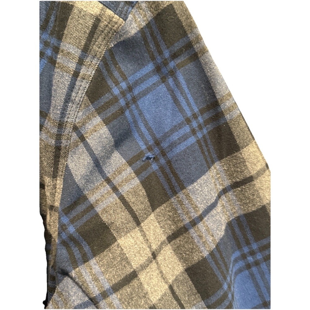 Carhartt Shirt Jacket Mens Lg Blue Plaid Sherpa Lined Flannel Snap Front 103821 - Picture 7 of 8